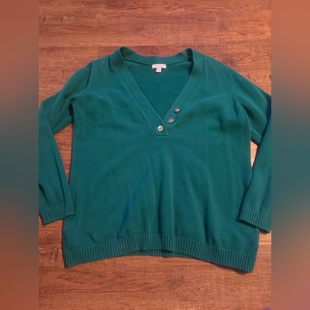 Charter club green sweater 0X